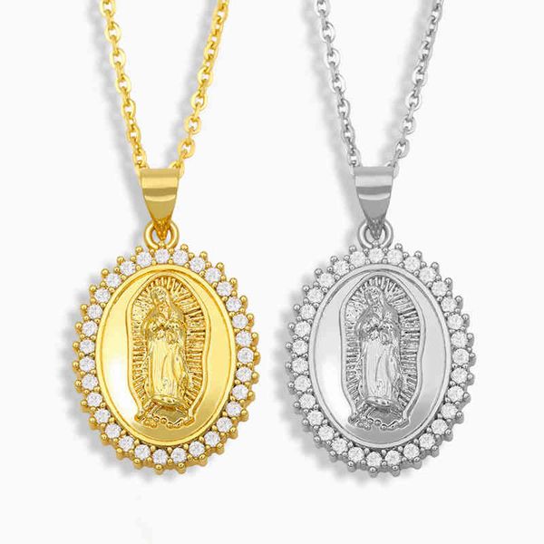gold plated virgin mary necklace for women copper cz inlaid white stone oval pendant nacklace religious jewelry vne152, Silver
gold plated virgin mary necklace for women copper cz inlaid white stone oval pendant nacklace religious jewelry vne152, Silver