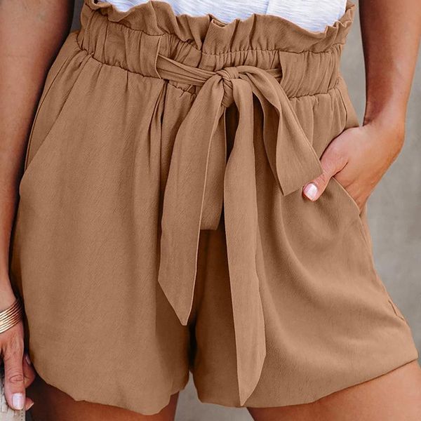 women's shorts summer women elastic waist tie solid color casual loose high wide leg pockets halter strap pants refreshing, White;black
women's shorts summer women elastic waist tie solid color casual loose high wide leg pockets halter strap pants refreshing, White;black