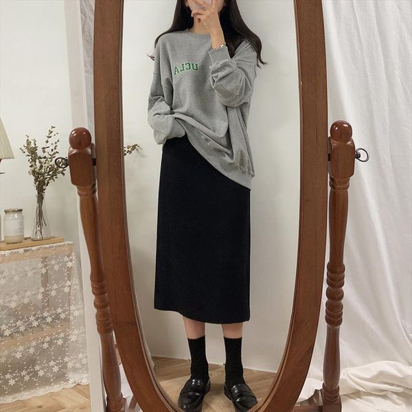 solid black brown mid calf women skirts vintage spring summer straight mi long high waist girls femininas winter
solid black brown mid calf women skirts vintage spring summer straight mi long high waist girls femininas winter