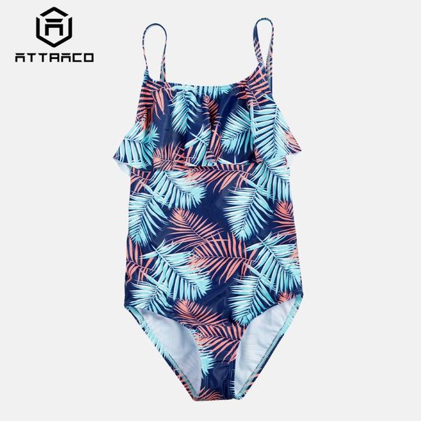one-piece suits attraco girls' one piece swimsuits leaf print swimwear ruffle kids bikini adjustable strap beach wear
one-piece suits attraco girls' one piece swimsuits leaf print swimwear ruffle kids bikini adjustable strap beach wear