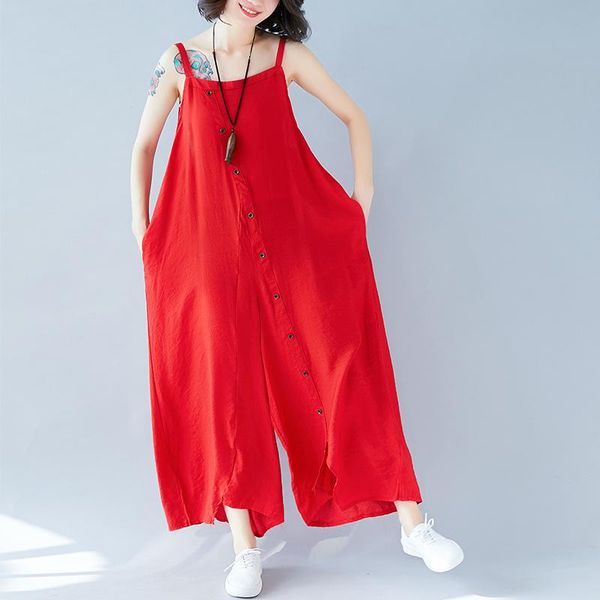 women's jumpsuits & rompers literature loose solid color single breasted side slit jumpsuit summer irregular nine points cotton linen w, Black;white
women's jumpsuits & rompers literature loose solid color single breasted side slit jumpsuit summer irregular nine points cotton linen w, Black;white