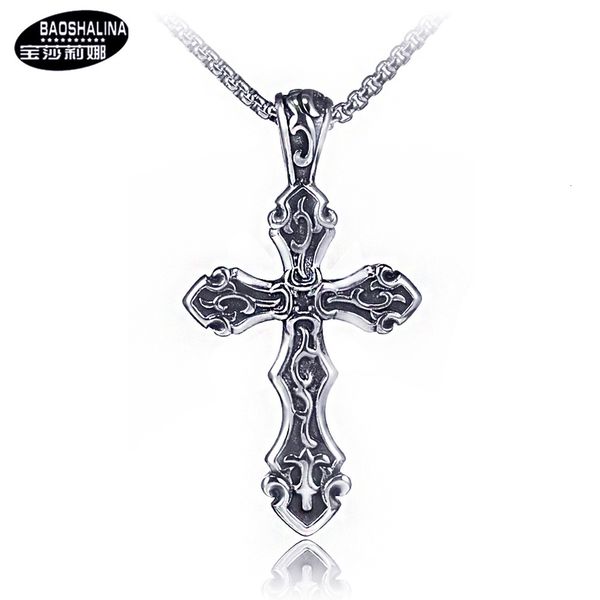 cross necklace star hip hop ancient titanium steel trendy men's stainless pendant, Silver
cross necklace star hip hop ancient titanium steel trendy men's stainless pendant, Silver