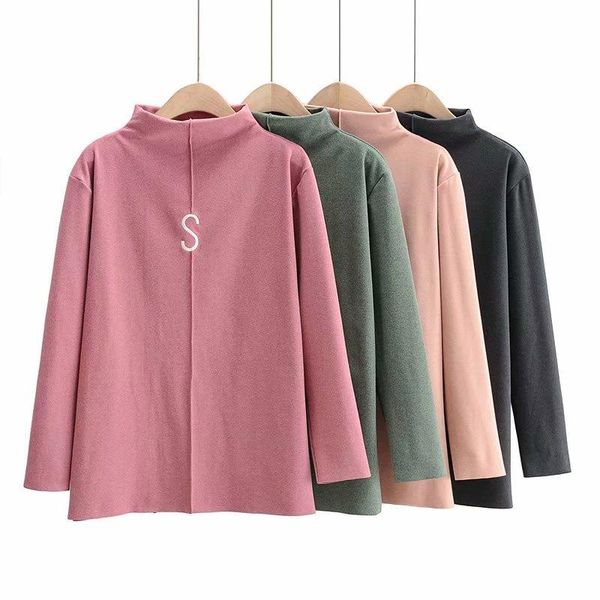 plus size t-shirt for women in winter stand-up collar fleece fabric shirt long sleeve large underwear fat lady's wear, Black
plus size t-shirt for women in winter stand-up collar fleece fabric shirt long sleeve large underwear fat lady's wear, Black