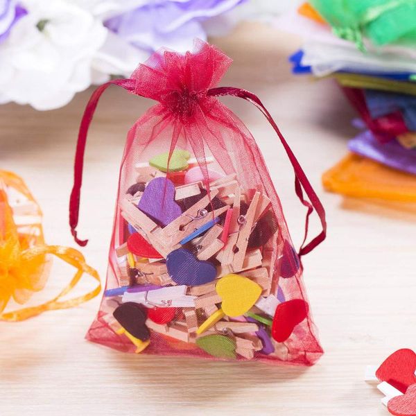 storage bags 100pcs drawstring jewelry bag pouch organza packaging wedding party decoration drawable gift pouches