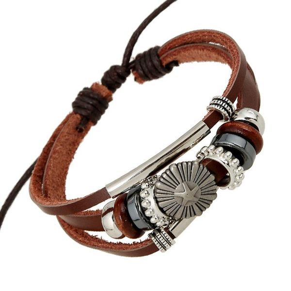 tennis vintage brown genuine leather beading bracelets adjustable firework charm bangles daily retro wristbands jewelry, Golden;silver
tennis vintage brown genuine leather beading bracelets adjustable firework charm bangles daily retro wristbands jewelry, Golden;silver