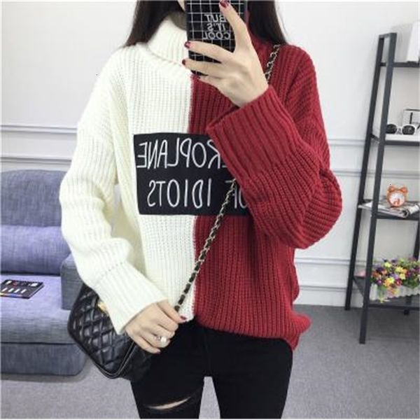 vintage 2021 new patchwork oversized sweater autumn winter loose knitted turtleneck pull femme hiver women sweaters pullovers l696, White;black
vintage 2021 new patchwork oversized sweater autumn winter loose knitted turtleneck pull femme hiver women sweaters pullovers l696, White;black