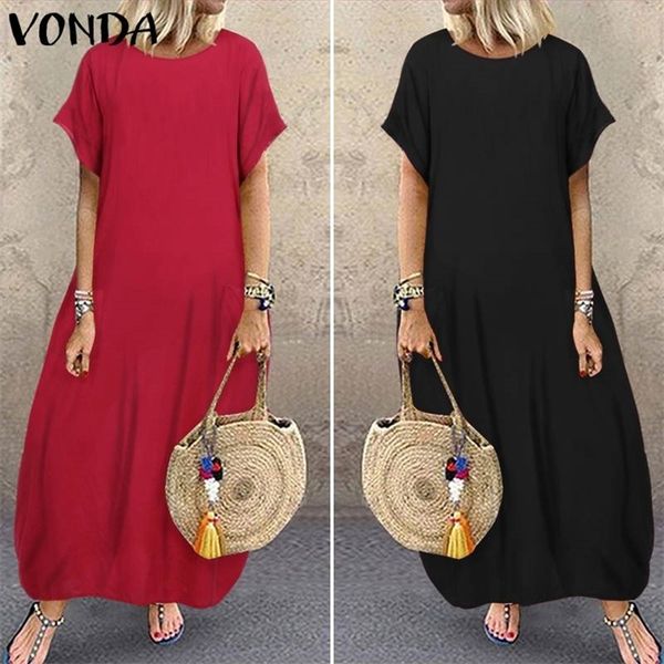 vintage maxi dress vonda women casual loose short sleeve long party dresses summer dress bohemian vestidos plus size robe femme, Black;gray
vintage maxi dress vonda women casual loose short sleeve long party dresses summer dress bohemian vestidos plus size robe femme, Black;gray