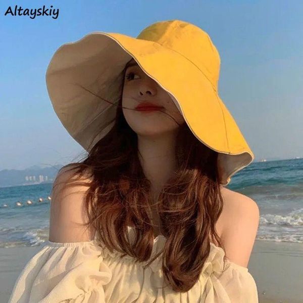 wide brim hats bucket women trendy fishing hat summer solid double-sided design beach teens casual sun protector elegant ladies, Blue;gray
wide brim hats bucket women trendy fishing hat summer solid double-sided design beach teens casual sun protector elegant ladies, Blue;gray