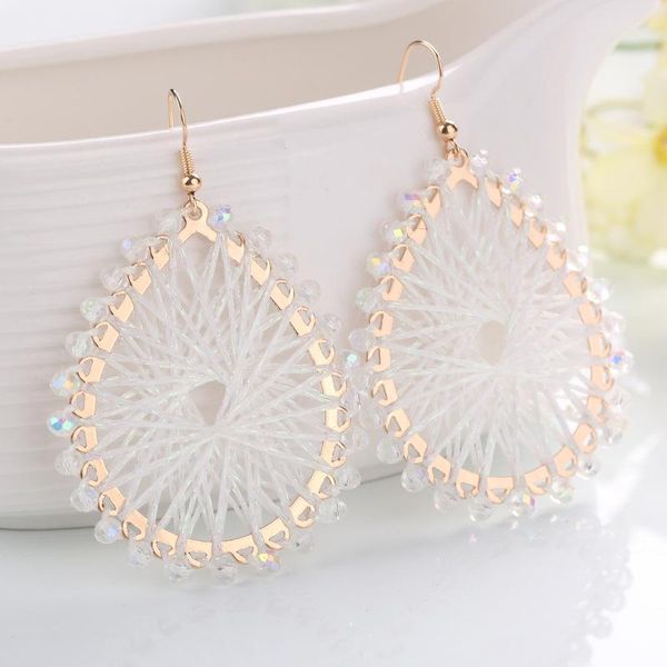 hoop & huggie handmade winding crystals beaded lace teardrop dangle drop earrings for women, Golden;silver
hoop & huggie handmade winding crystals beaded lace teardrop dangle drop earrings for women, Golden;silver