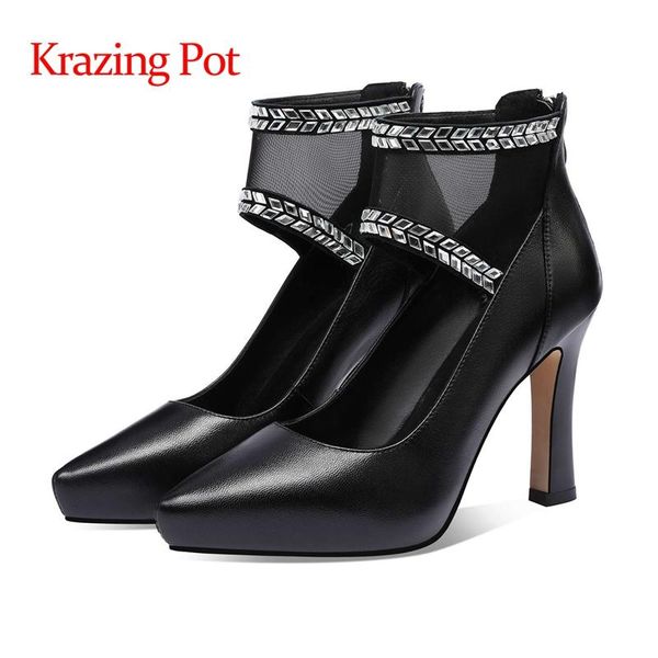 dress shoes krazing pot 2021 european style natural leather pointed toe super high heels platform young lady mature elegant women pumps l95, Black
dress shoes krazing pot 2021 european style natural leather pointed toe super high heels platform young lady mature elegant women pumps l95, Black