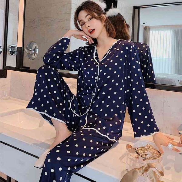 women's sleepwear 2pcs pajamas set women satin casual nightwear long sleeve shirt&pant spring summer sleep loose home wear h9, Black;red
women's sleepwear 2pcs pajamas set women satin casual nightwear long sleeve shirt&pant spring summer sleep loose home wear h9, Black;red