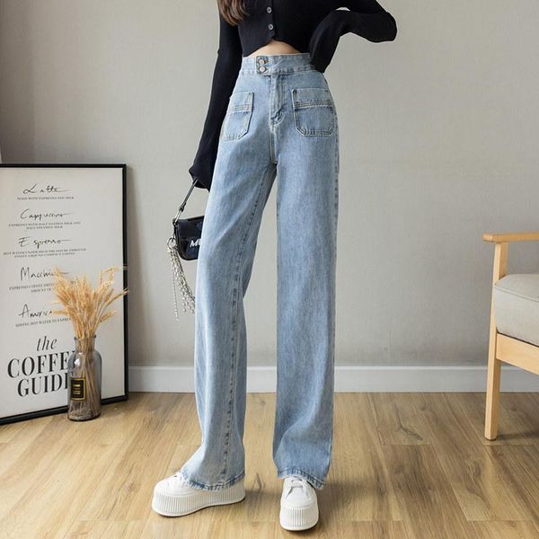 women's pants & capris high waist slim wide leg jeans loose 2021 autumn elegant vertical feeling floor dragging straight, Black;white
women's pants & capris high waist slim wide leg jeans loose 2021 autumn elegant vertical feeling floor dragging straight, Black;white