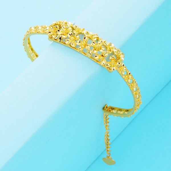 luxury 24k yellow gold plated sweet flower bracelet for women simple fashion bracelets long time fade wedding anniversary gifts, Black
luxury 24k yellow gold plated sweet flower bracelet for women simple fashion bracelets long time fade wedding anniversary gifts, Black