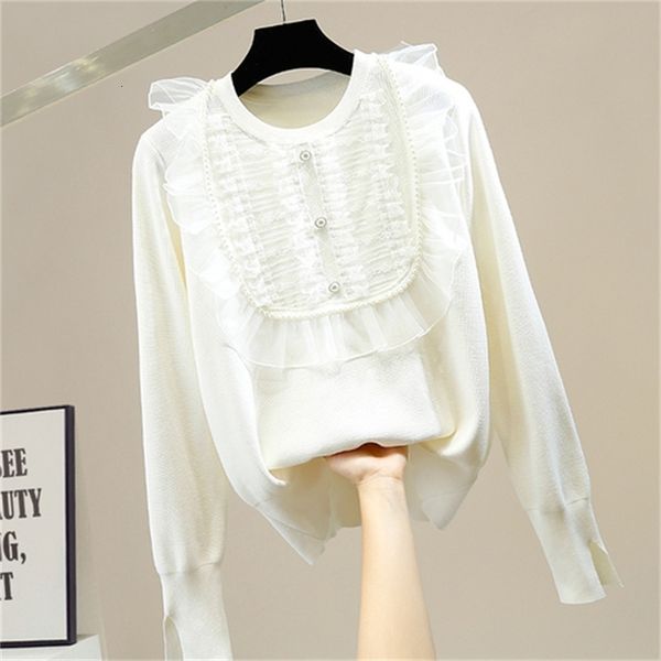 sweet beads plied lace ruffles woman's slices around her neck sweater elegant ladies knitted upper pull femme 06ix, White;black
sweet beads plied lace ruffles woman's slices around her neck sweater elegant ladies knitted upper pull femme 06ix, White;black