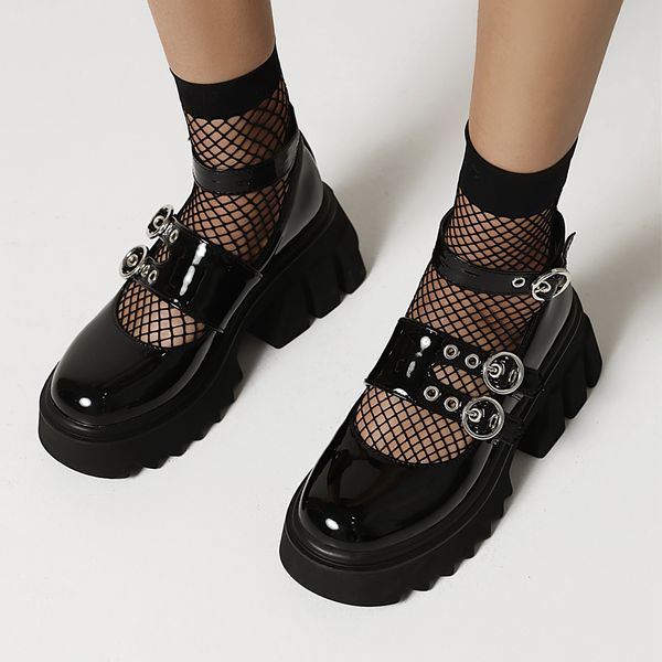 high dwaterproof water hollow heel street fashion leather patent mouth shallow ankle brace platform shoes hq3m, Black
high dwaterproof water hollow heel street fashion leather patent mouth shallow ankle brace platform shoes hq3m, Black