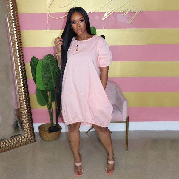 casual dresses pink midi for women summer short sleeve solid color large size dress loose sun femme robes clothing, Black;gray
casual dresses pink midi for women summer short sleeve solid color large size dress loose sun femme robes clothing, Black;gray