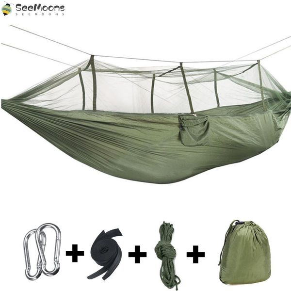 camp furniture outdoor camping hammocks with mosquito net 1-2 person portable travel fabric hanging swing bed garden
camp furniture outdoor camping hammocks with mosquito net 1-2 person portable travel fabric hanging swing bed garden