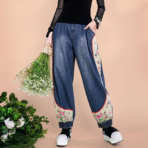 women's jeans women floral embroidery patchwork autumn denim harem pants female bottom casual loose ladies jogger trousers, Blue
women's jeans women floral embroidery patchwork autumn denim harem pants female bottom casual loose ladies jogger trousers, Blue