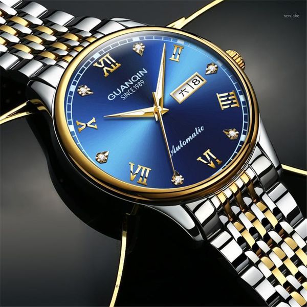 wristwatches guanqin automatic sapphire mechanical men watch clock date week waterproof stainless steel wristwatch otomatik erkek saat, Slivery;brown
wristwatches guanqin automatic sapphire mechanical men watch clock date week waterproof stainless steel wristwatch otomatik erkek saat, Slivery;brown