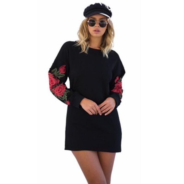 casual dresses women autumn fall dress embroidery floral black white mini vestidos loose o-neck long sleeve straight, Black;gray
casual dresses women autumn fall dress embroidery floral black white mini vestidos loose o-neck long sleeve straight, Black;gray