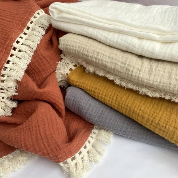blankets & swaddling 110x120cm cotton muslin baby with tassel born swaddle wrap receiving blanket infant sleeping quilt bed cover
blankets & swaddling 110x120cm cotton muslin baby with tassel born swaddle wrap receiving blanket infant sleeping quilt bed cover