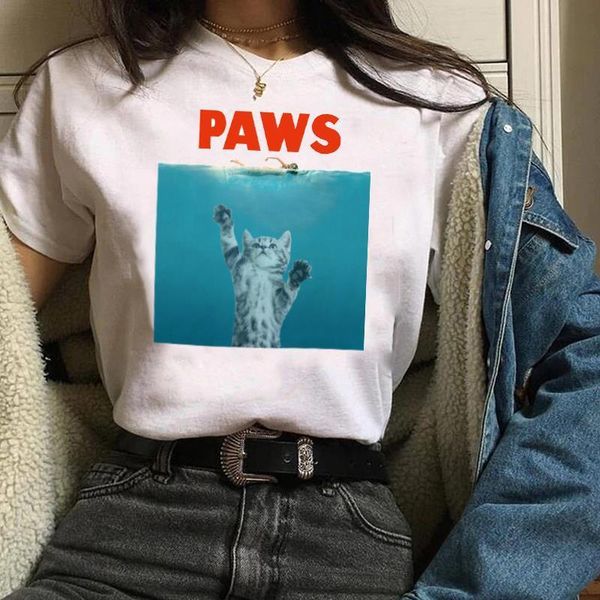 women clothes lady graphic cat shark paw print short sleeve 90s autumn fall halloween tees female t shirt womens t-shirt, White
women clothes lady graphic cat shark paw print short sleeve 90s autumn fall halloween tees female t shirt womens t-shirt, White