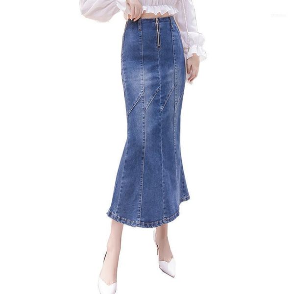 denim skirt women's spring and autumn fat mm large size mid-length high waist stretch fishtail hip-covered long1, Black
denim skirt women's spring and autumn fat mm large size mid-length high waist stretch fishtail hip-covered long1, Black