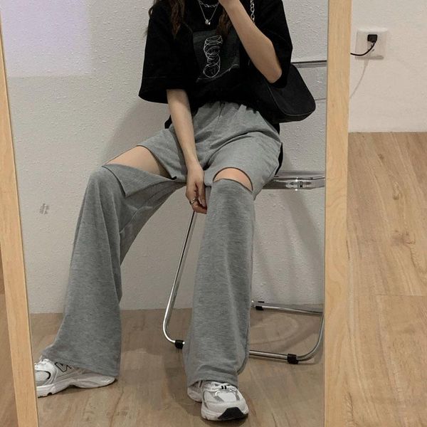 women's pants & capris high waist hole sports summer casual wide leg loose and thin straight elastic, Black;white
women's pants & capris high waist hole sports summer casual wide leg loose and thin straight elastic, Black;white