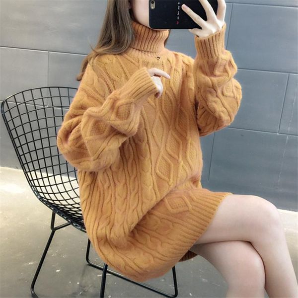 women's sweaters autumn winter thick mid length high collar knit sweater women 5 color loose long sleeve turtleneck knitted pullover f, White;black
women's sweaters autumn winter thick mid length high collar knit sweater women 5 color loose long sleeve turtleneck knitted pullover f, White;black