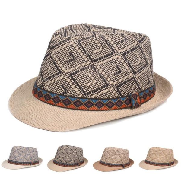 wide brim hats men women fedora panama straw hat jazz cap sun beach summer visor anti-uv trilby sunhat folk-custom, Blue;gray
wide brim hats men women fedora panama straw hat jazz cap sun beach summer visor anti-uv trilby sunhat folk-custom, Blue;gray