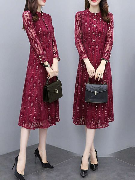 lace dress women's spring autumn 2021 new style with thin waist and medium length black long sleeve skirt, Black;gray
lace dress women's spring autumn 2021 new style with thin waist and medium length black long sleeve skirt, Black;gray