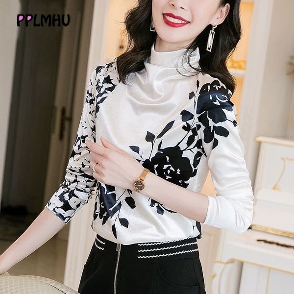 white print half turtleneck velvet t-shirt women elegant high-end long sleeve bottoming spring fall fashion graphic tee 210306
white print half turtleneck velvet t-shirt women elegant high-end long sleeve bottoming spring fall fashion graphic tee 210306