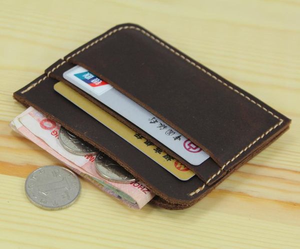 card holders 100% genuine leather holder men id case women business coin bag purse small wallet, Brown;gray
card holders 100% genuine leather holder men id case women business coin bag purse small wallet, Brown;gray