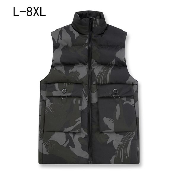 autumn and winter vest large size fat thickened warm down cotton men's jacket coat, Black;white
autumn and winter vest large size fat thickened warm down cotton men's jacket coat, Black;white