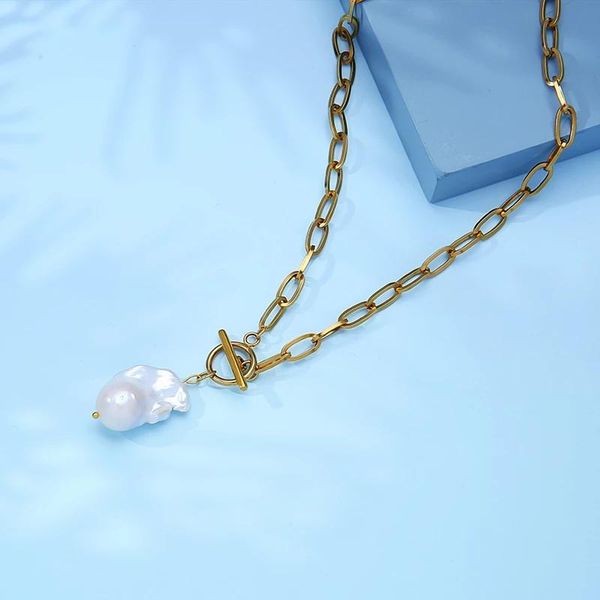 chokers natural baroque pearl necklaces stainless steel chain toggle necklace gold/silver color metal heavy duty choker collier, Golden;silver
chokers natural baroque pearl necklaces stainless steel chain toggle necklace gold/silver color metal heavy duty choker collier, Golden;silver