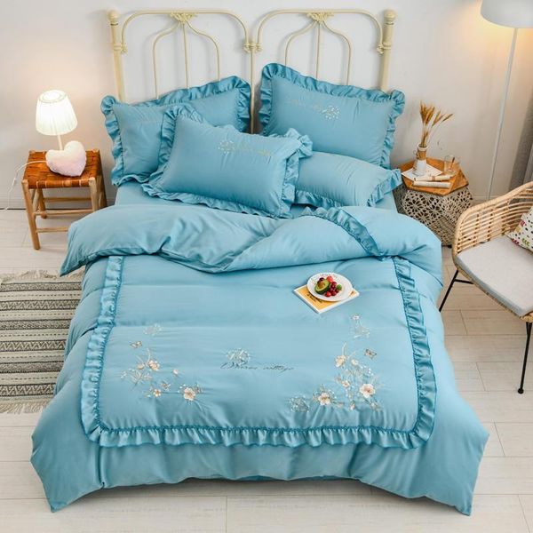 bedding sets 2021 products 4pcs solid embroidery bed set double king size duvet cover sheet pillowcase
bedding sets 2021 products 4pcs solid embroidery bed set double king size duvet cover sheet pillowcase