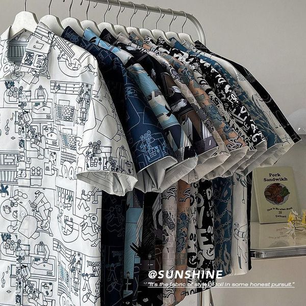 men's casual shirts 2021 summer man shirt short sleeve oversized harajuku graphic blouses design brand male cardigan clothing, White;black
men's casual shirts 2021 summer man shirt short sleeve oversized harajuku graphic blouses design brand male cardigan clothing, White;black