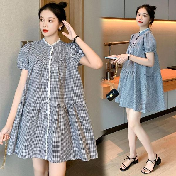 maternity dresses 1855# dress summer short sleeves plaid button easy matching loose stylish pregnant women mom, White
maternity dresses 1855# dress summer short sleeves plaid button easy matching loose stylish pregnant women mom, White
