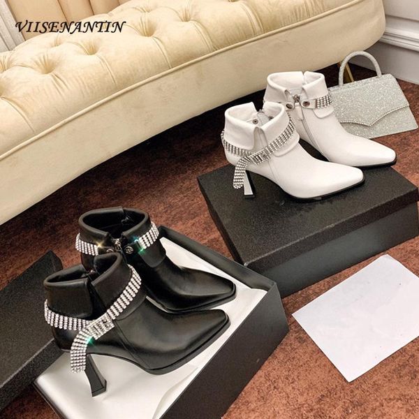 boots 2021 winter luxury luo rhinestone short women's high heel 8.5cm leather pointed two wear slip on ankle women, Black
boots 2021 winter luxury luo rhinestone short women's high heel 8.5cm leather pointed two wear slip on ankle women, Black