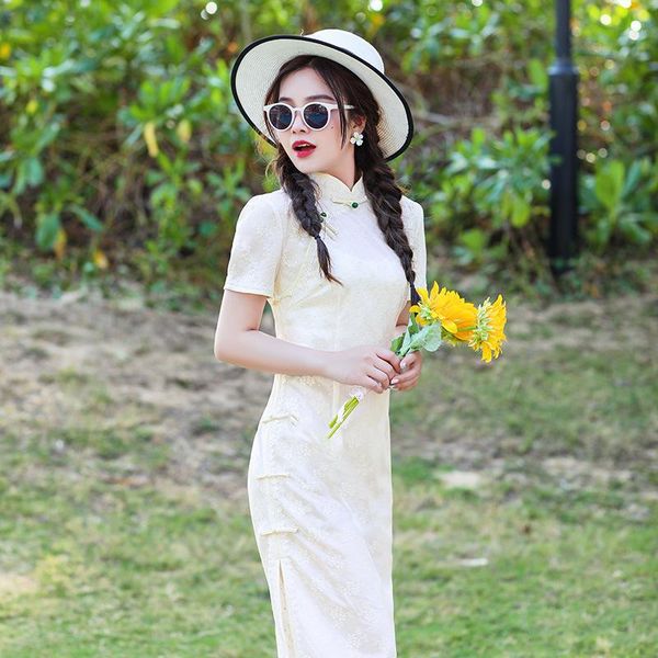 ethnic clothing evening party dress women lace cheongsam chinese traditional midi qipao spring summer beige garment size s to 3xl, Red
ethnic clothing evening party dress women lace cheongsam chinese traditional midi qipao spring summer beige garment size s to 3xl, Red