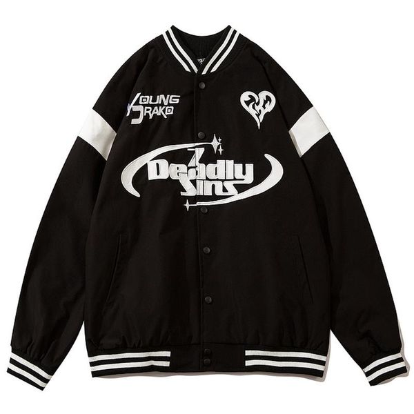 men's jackets harajuku baseball jacket men letter embroidery varsity loose v-neck streetwear college jaqueta masculina, Black;brown
men's jackets harajuku baseball jacket men letter embroidery varsity loose v-neck streetwear college jaqueta masculina, Black;brown