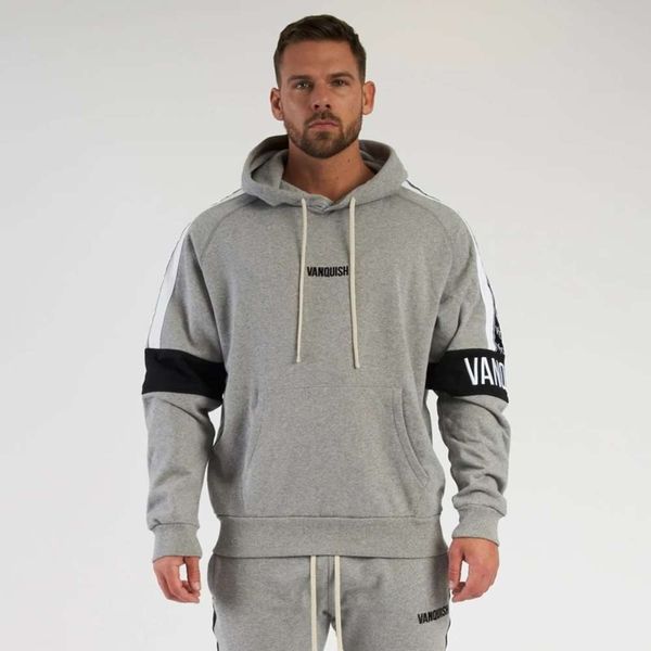 muscle brothers spring and autumn sports leisure suit men's fitness hooded sweater slim pants two piece set, Gray
muscle brothers spring and autumn sports leisure suit men's fitness hooded sweater slim pants two piece set, Gray