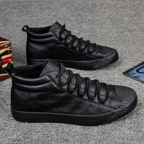 black samurai high 2021 spring new korean fashion versatile sports casual board shoes men's martin boots, White;red
black samurai high 2021 spring new korean fashion versatile sports casual board shoes men's martin boots, White;red