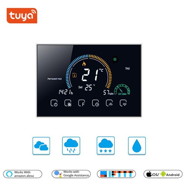 smart home control wifi thermostat programmable floor heating boiler termostato voice app temperature weather uv display
smart home control wifi thermostat programmable floor heating boiler termostato voice app temperature weather uv display
