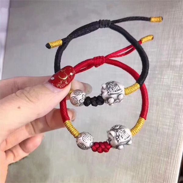 2021 new real s999 pure retro 3d hard sier piggy hand rope, good fortune character diy men and women couple bracelet ypoi, Black
2021 new real s999 pure retro 3d hard sier piggy hand rope, good fortune character diy men and women couple bracelet ypoi, Black