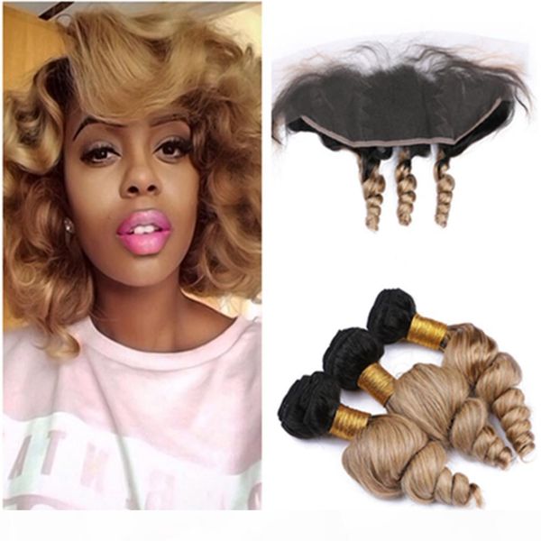 loose wave virgin malaysian human hair honey blonde ombre weaves with 13x4 frontal closure #1b 27 blonde ombre bundles with lace frontal, Black;brown
loose wave virgin malaysian human hair honey blonde ombre weaves with 13x4 frontal closure #1b 27 blonde ombre bundles with lace frontal, Black;brown