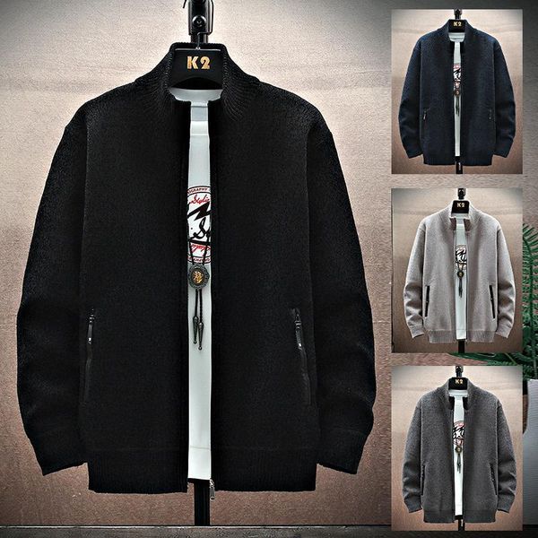 men's sweaters casual zip up solid winter sweater long sleeve oversize cardigan male fleece pocket sweatercoat jacket autumn 2021, White;black
men's sweaters casual zip up solid winter sweater long sleeve oversize cardigan male fleece pocket sweatercoat jacket autumn 2021, White;black