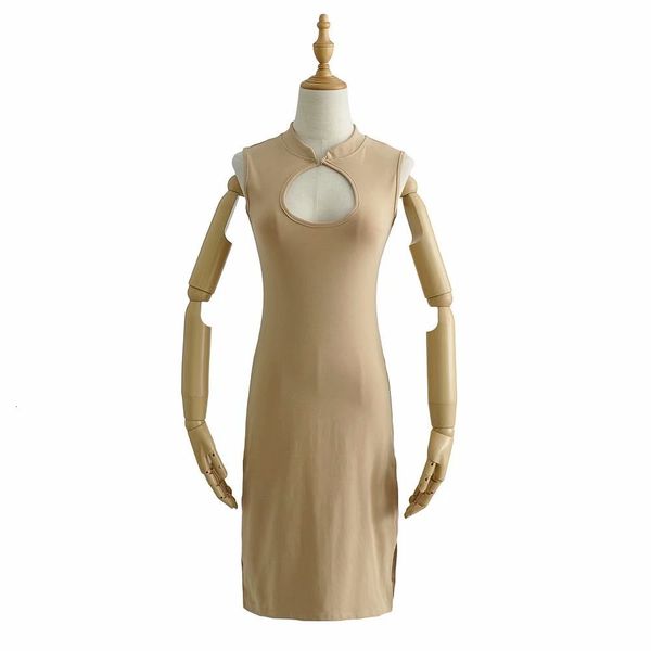 luxury casual dresses 2021 summer women's slim cheongsam sleevels vt skirt drs, Black;gray
luxury casual dresses 2021 summer women's slim cheongsam sleevels vt skirt drs, Black;gray