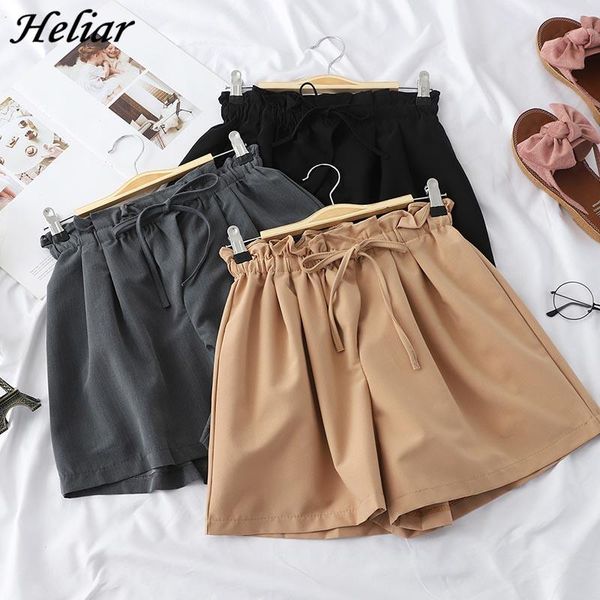 women's shorts heliar summer women casual femenino plus size cargo short wide leg elastic waist femme 2021, White;black
women's shorts heliar summer women casual femenino plus size cargo short wide leg elastic waist femme 2021, White;black