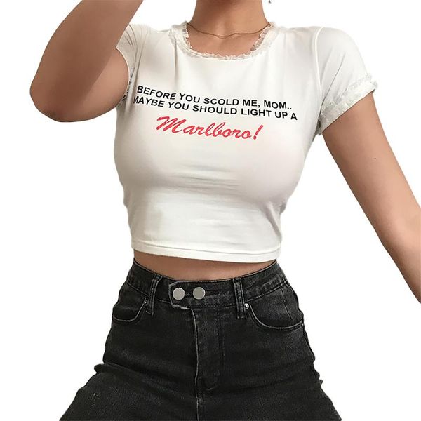 women's t-shirt 2021 women slim crop adults casual letter pattern lace trim short sleeve round neck, White
women's t-shirt 2021 women slim crop adults casual letter pattern lace trim short sleeve round neck, White